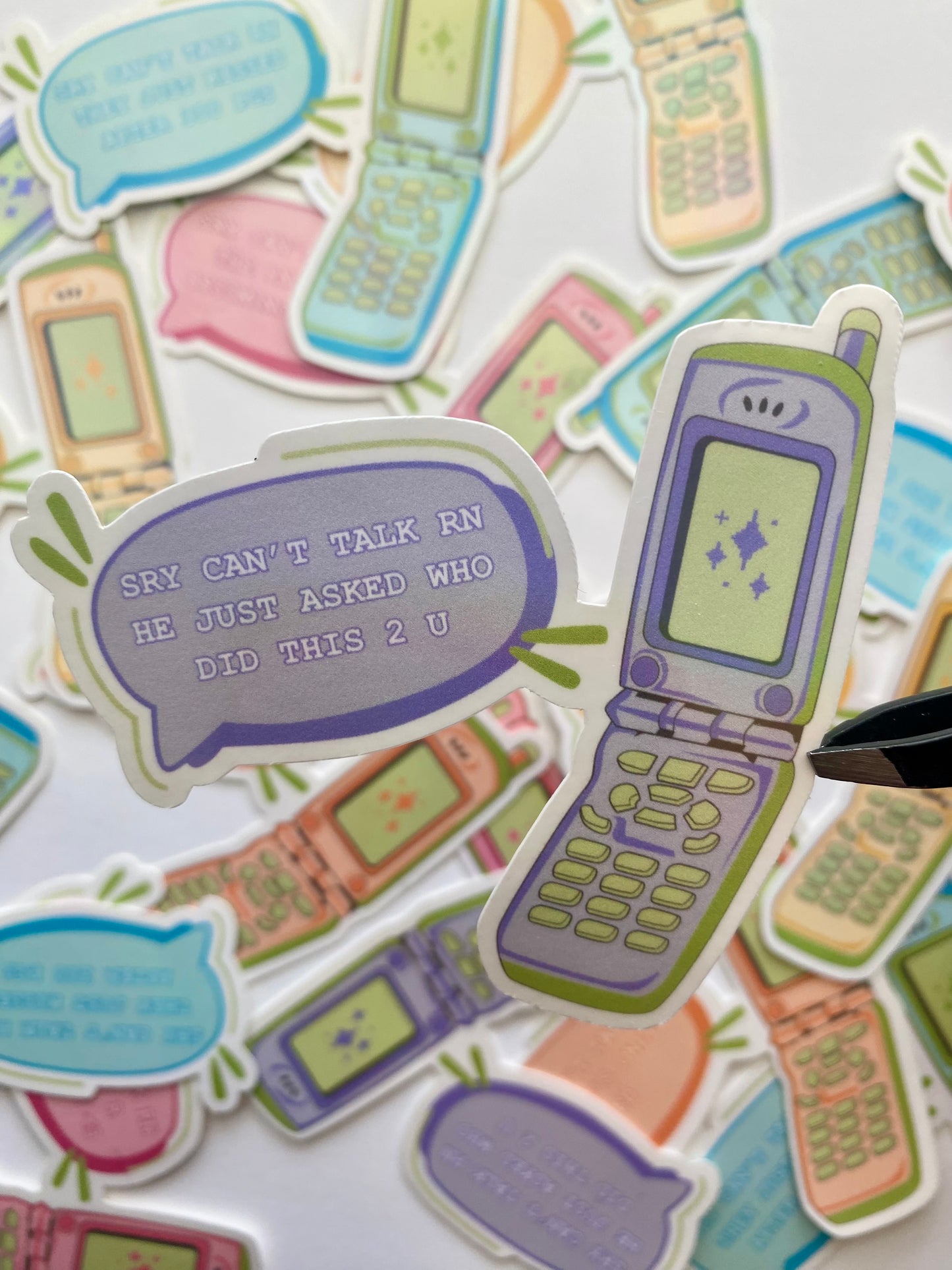 Retro Flip Phone Trope Stickers