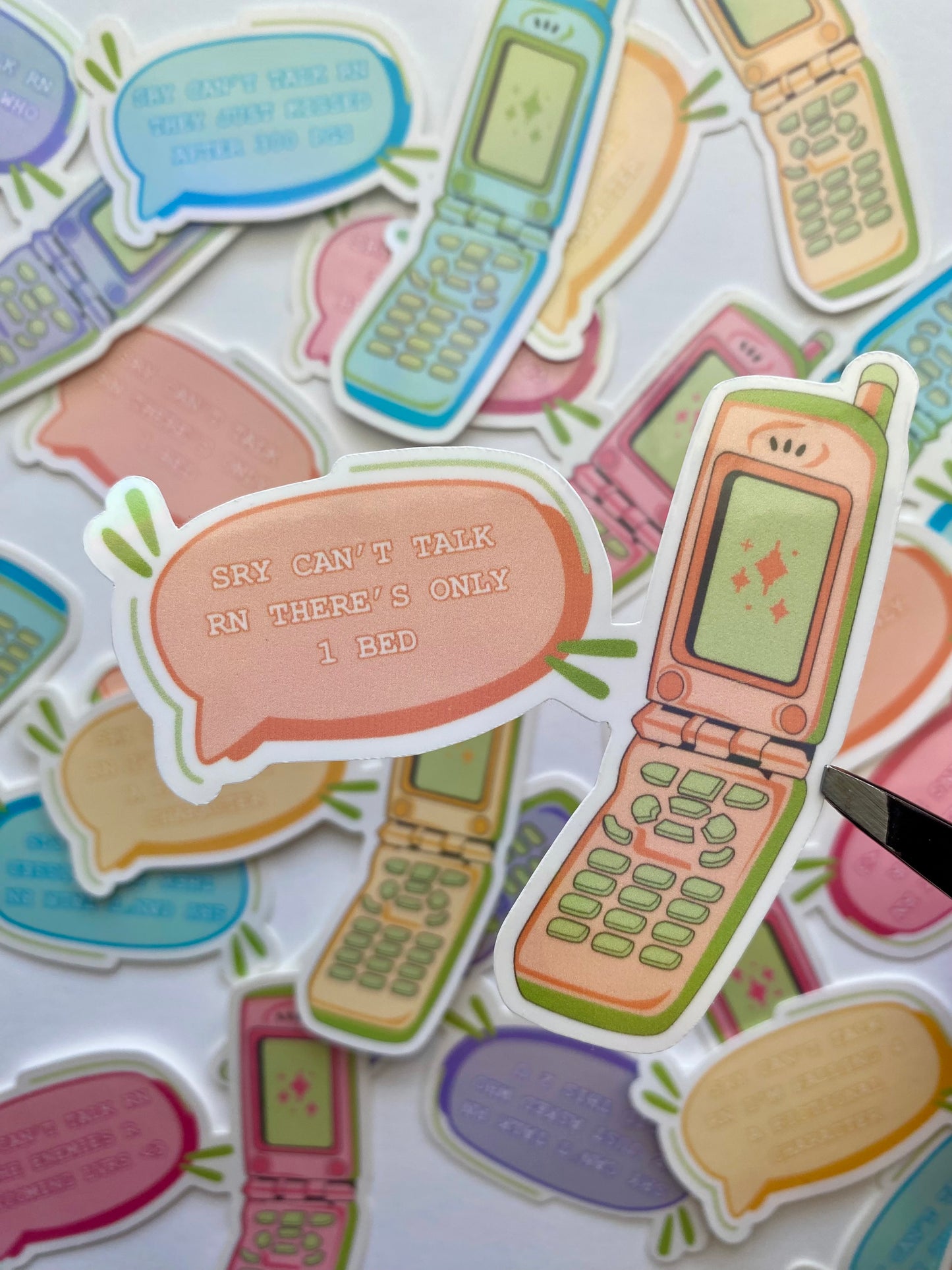 Retro Flip Phone Trope Stickers