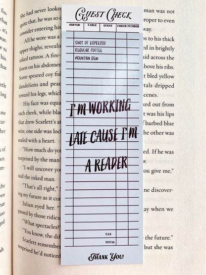 I'm Working Late Bookmark